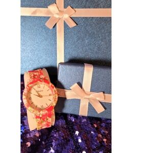 Strada Women's Pink Floral Silicone Band Analog Watch Japan Movt